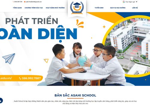 Làm Web Bắc Ninh bàn giao website mới cho khách hàng về lĩnh vực giáo dục với dự án Asahi School 