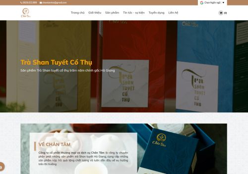 Làm Web Bắc Ninh bàn giao website mới với dự án Chân Tâm Trà 