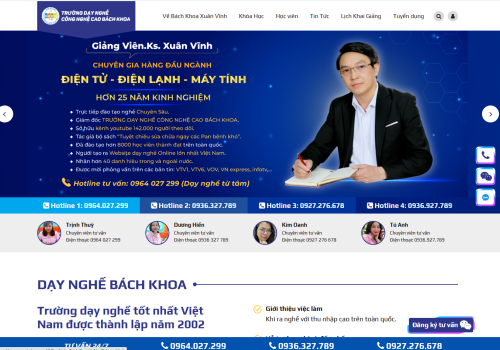 Làm Web Bắc Ninh bàn giao website mới cho TRƯỜNG DẠY NGHỀ CÔNG NGHỆ CAO BÁCH KHOA