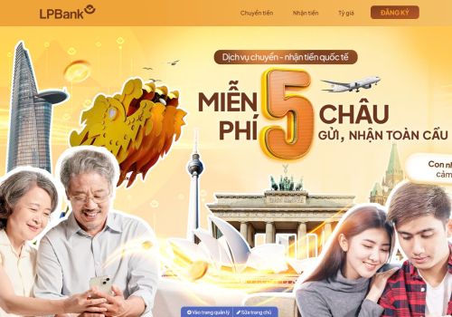 Landingpage của ngân  LPBank.