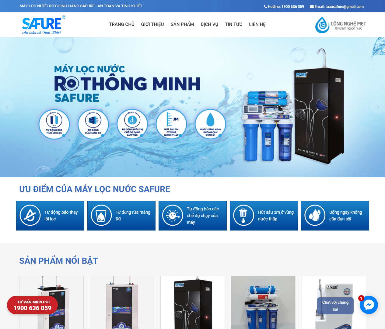 Thương hiệu máy lọc nước Safure