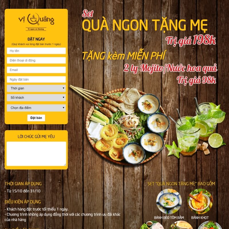 Khuyến mãi nhà hàng Vị Quảng