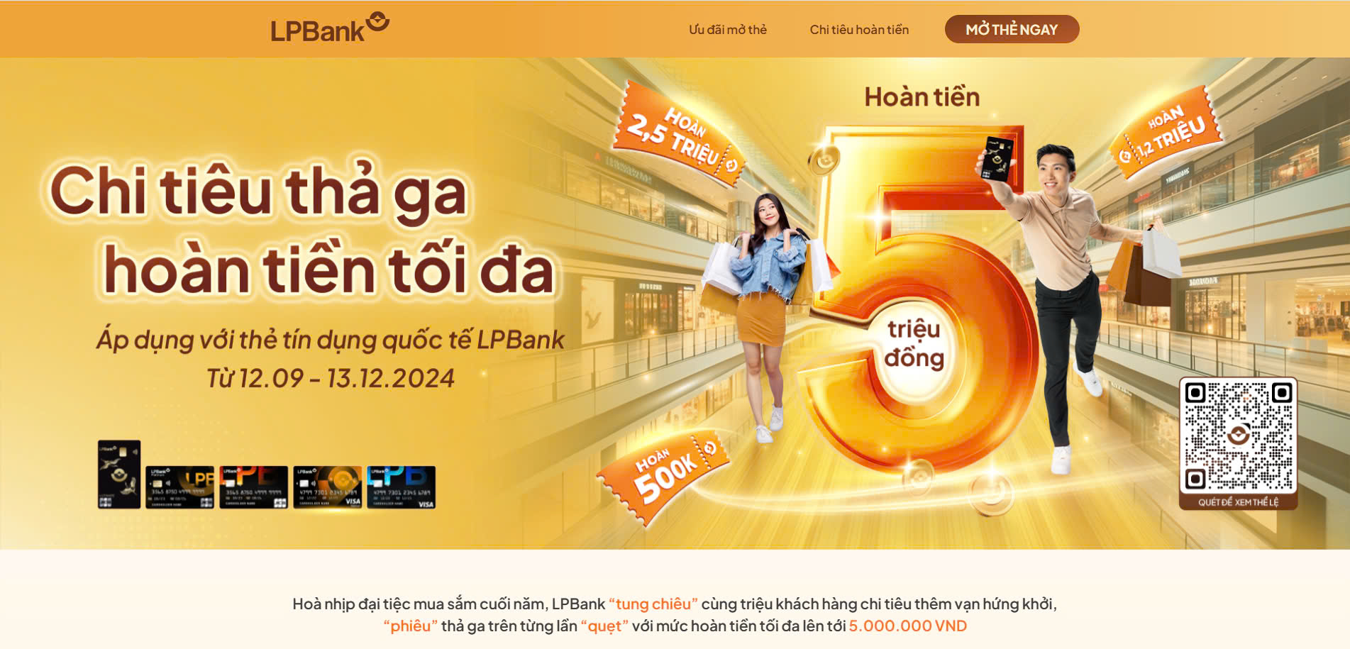 Dự án LP Bank chi tiêu thả ga - hoàn tiền tối đa